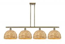 Innovations Lighting 516-4I-AB-RBD-12-NAT - Woven Rattan - 4 Light - 50 inch - Antique Brass - Multi Pendant