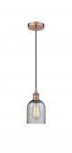 Innovations Lighting 616-1P-AC-G257 - Caledonia - 1 Light - 5 inch - Antique Copper - Cord hung - Mini Pendant