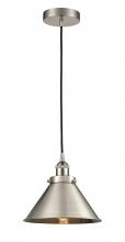 Innovations Lighting 616-1PH-SN-M10-SN-LED - Briarcliff - 1 Light - 10 inch - Brushed Satin Nickel - Cord hung - Mini Pendant