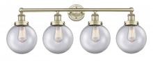 Innovations Lighting 616-4W-AB-G202-8 - Beacon - 4 Light - 35 inch - Antique Brass - Bath Vanity Light