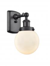 Innovations Lighting 916-1W-BK-G201-6-LED - Beacon - 1 Light - 6 inch - Matte Black - Sconce