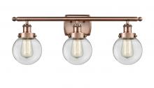 Innovations Lighting 916-3W-AC-G202-6 - Beacon - 3 Light - 26 inch - Antique Copper - Bath Vanity Light