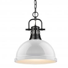 Golden 3602-L BLK-WH - 1 Light Pendant with Chain