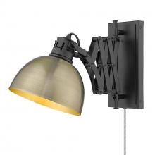 Golden 3824-A1W BLK-AB - 1 Light Articulating Wall Sconce