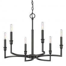 Golden 8209-6 BLK - 6 Light Chandelier