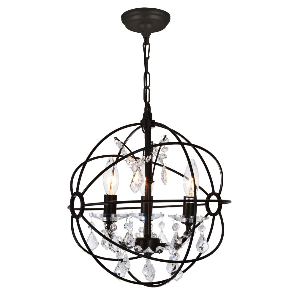 Campechia 3 Light Up Mini Chandelier With Brown Finish