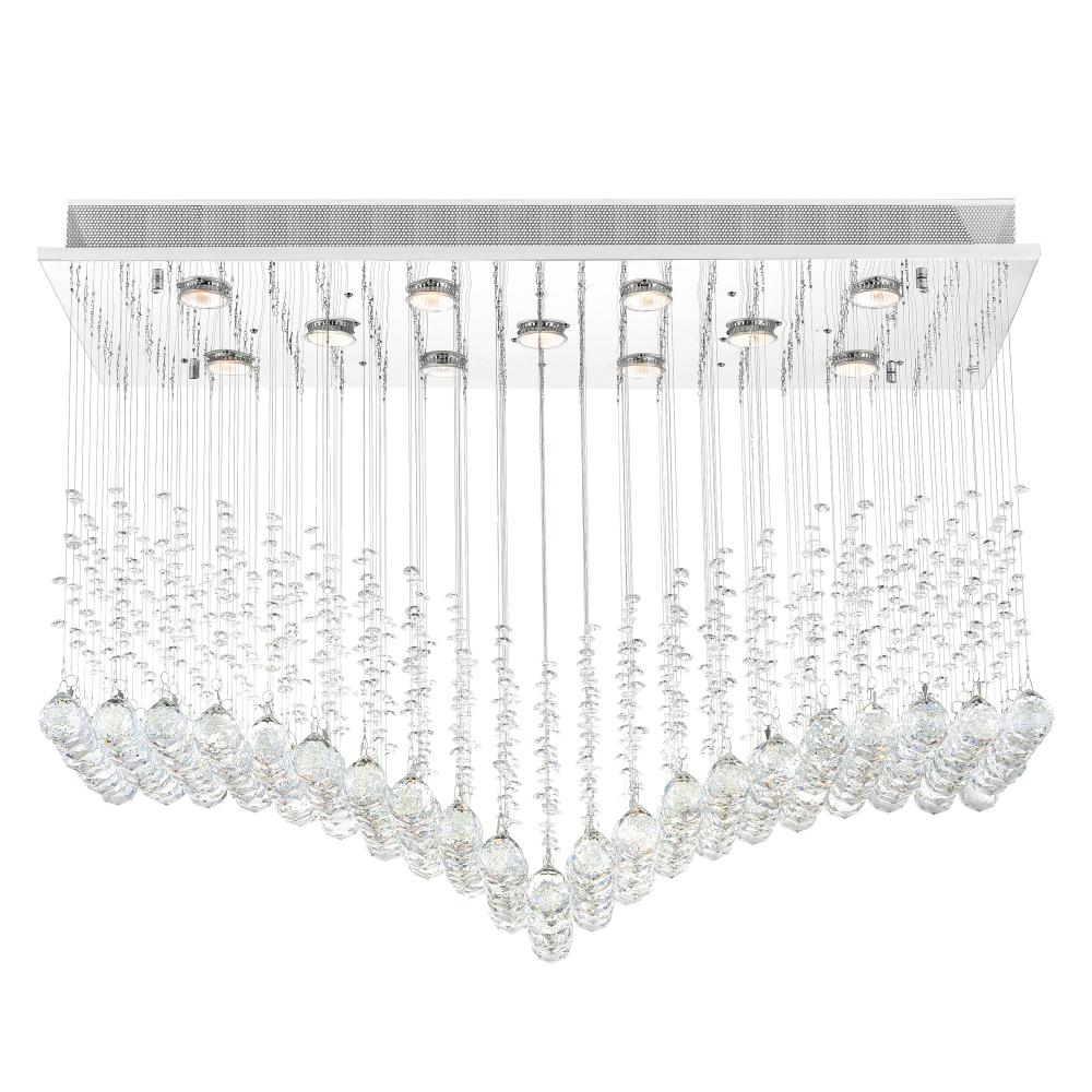 Twinkle 11 Light Flush Mount With Chrome Finish