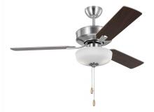 Generation Lighting 3LD48BSD - Linden 48&#39;&#39; traditional dimmable LED indoor brushed steel silver ceiling fan with light kit