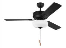 Generation Lighting 3LD48MBKD - Linden 48&#39;&#39; traditional dimmable LED indoor midnight black ceiling fan with light kit and re