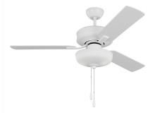 Generation Lighting 3LD48RZWD - Linden 48&#39;&#39; traditional dimmable LED indoor matte white ceiling fan with light kit and rever