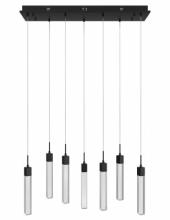 Avenue Lighting HF1900-7-GL-BB-SNW - The Original Glacier Snow Avenue Collection Black 7 Light Pendant Fixture