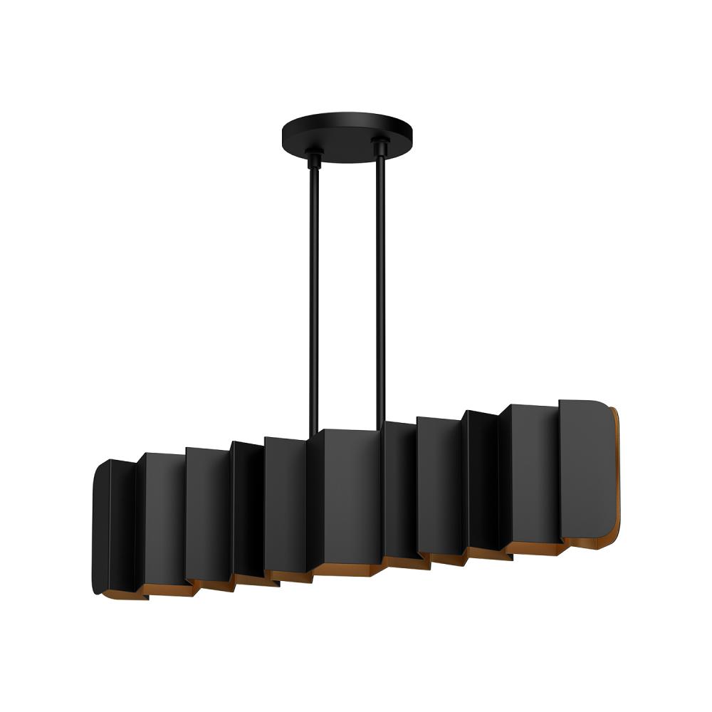 Akira 42-in Black/Gold 6 Lights Linear Pendant