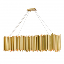 ZEEV Lighting CD10393-24+16-AGB - 40-Light 48&#34; Modern Rectangular Organ Pipe Aged Brass Chandelier