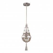 ZEEV Lighting MP40007-1-PS-SC - Single Light 6&#34; Crystal Vertical Painted Silver Pendant