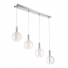 ZEEV Lighting MP40030-LED-CH - 4-Light LED 40&#34; Clear Globe Glass Multi Pendant