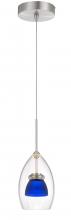 CAL Lighting UP-128-CL-BLUFR - Integrated dimmable LED glass mini pendant light. 6W, 450 lumen, 3000K