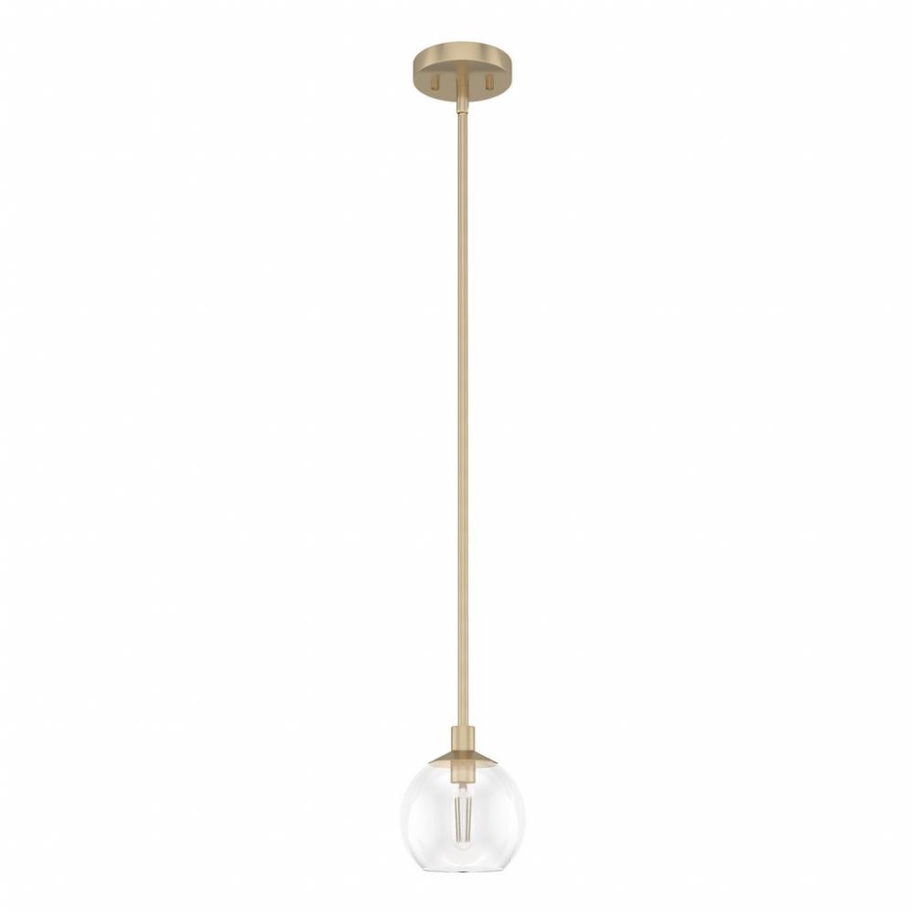 Hunter Xidane Alturas Gold with Clear Glass 1 Light Pendant Ceiling Light Fixture