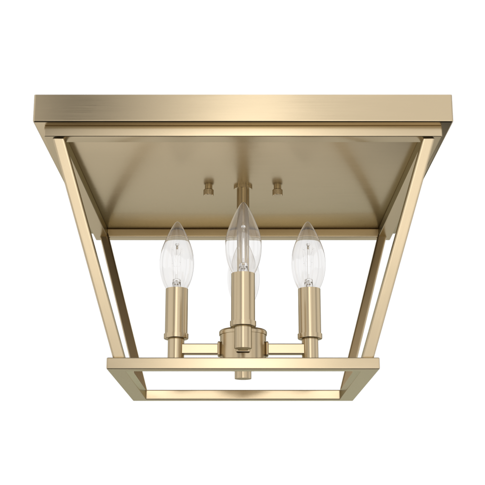 Hunter Laurel Ridge Alturas Gold 4 Light Flush Mount Ceiling Light Fixture