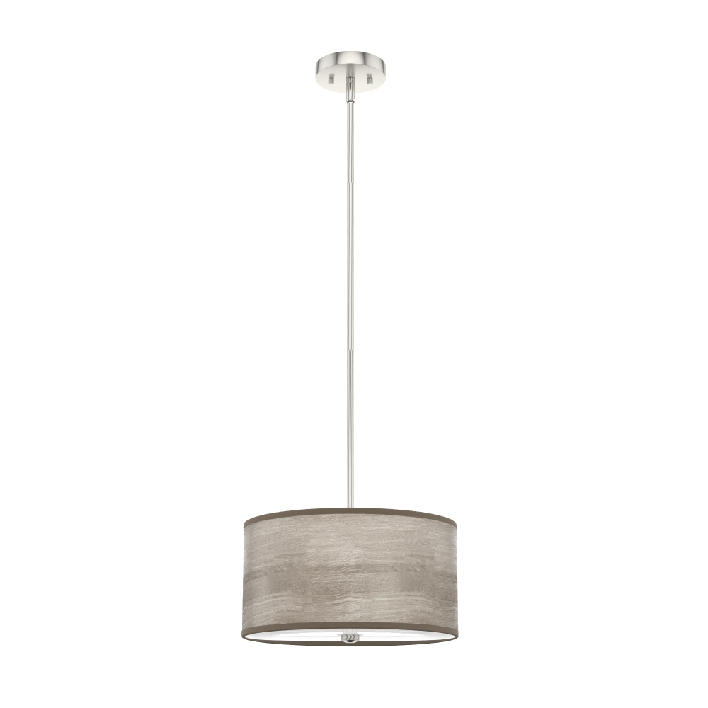 Hunter Solhaven LT Grey Oak & Brushed Nickel with Painted Cased White Glass 2 LT Pendant Ceiling LT