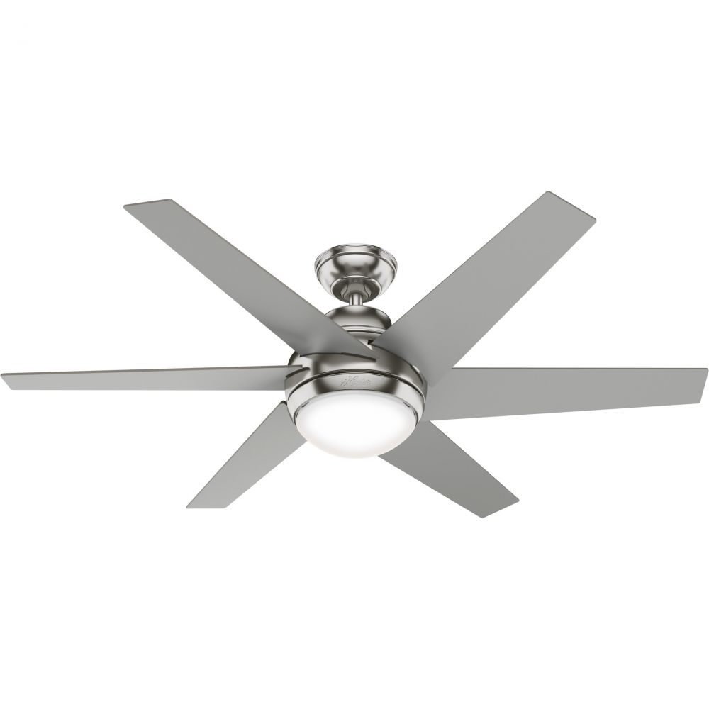 Hunter 52 inch Sotto Brushed Nickel Ceiling Fan with LED Light Kit and Handheld Remote