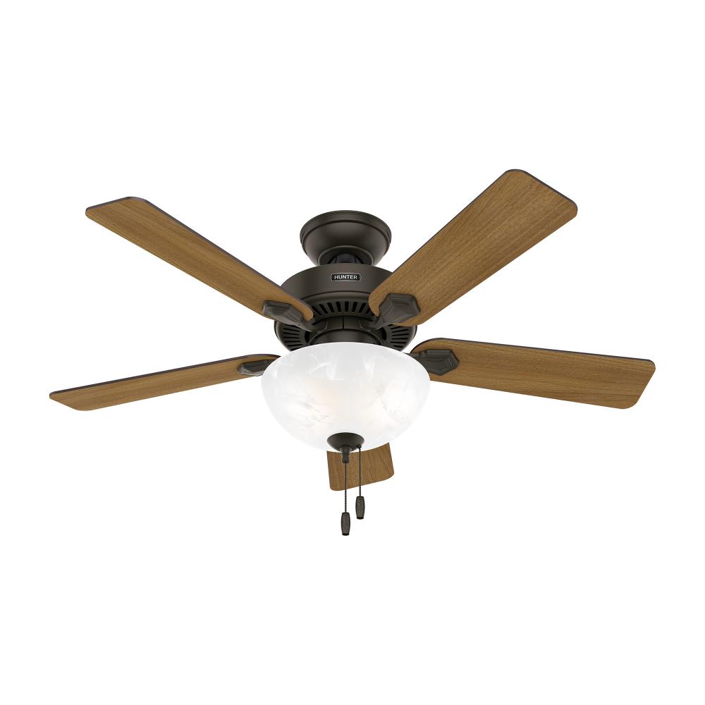 Hunter 44 inch Swanson New Bronze Ceiling Fan with LED Light Kit and Pull Chain