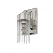 Hunter 19681 - Hunter Gatz Brushed Nickel with Clear Fluted Glass 1 Light Sconce Wall Light Fixture