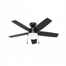 Hunter 52775 - Hunter 44 inch Anisten ENERGY STAR® Matte Black Ceiling Fan with LED Light Kit and Pull Chain