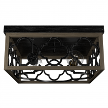 Hunter 19392 - Hunter Gablecrest French Oak and Rustic Iron 2 Light Flush Mount Ceiling Light Fixture