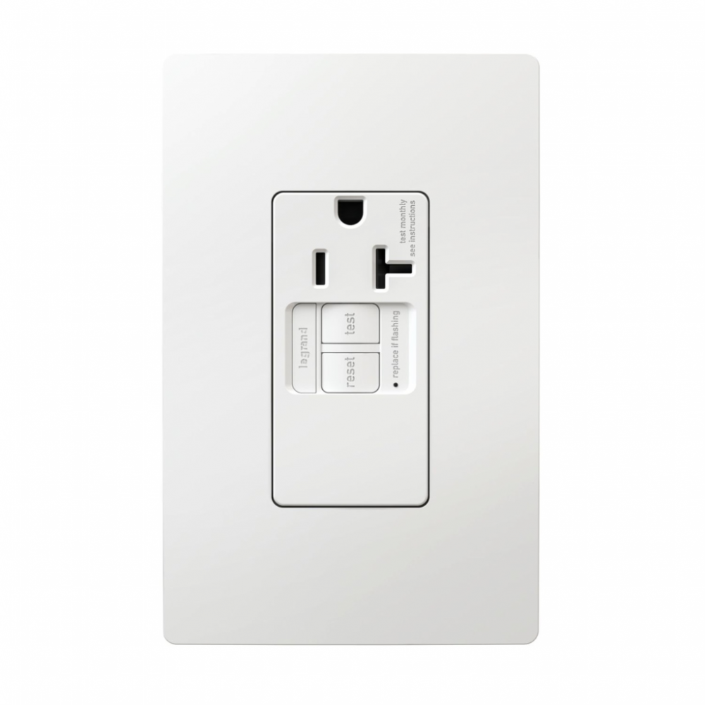 radiant? 20A Simplex Sensitive Appliance GFCI Receptacle, White