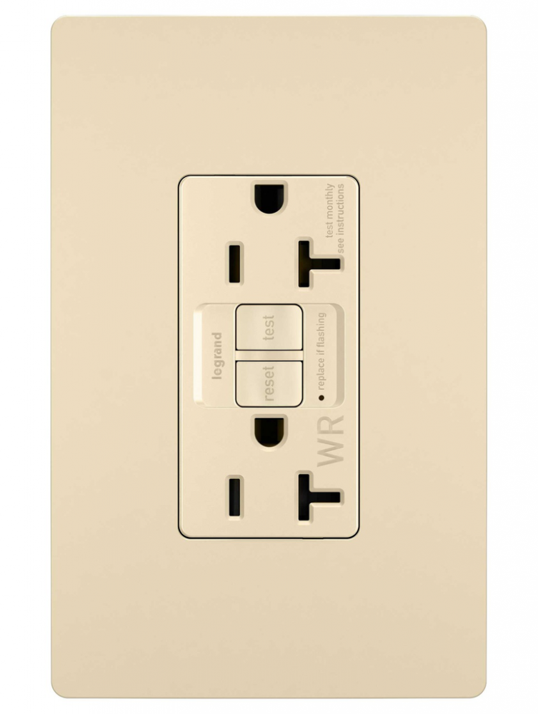 radiant? Tamper-Resistant Weather-Resistant 20A Duplex Self-Test GFCI Receptacles with SafeLock?