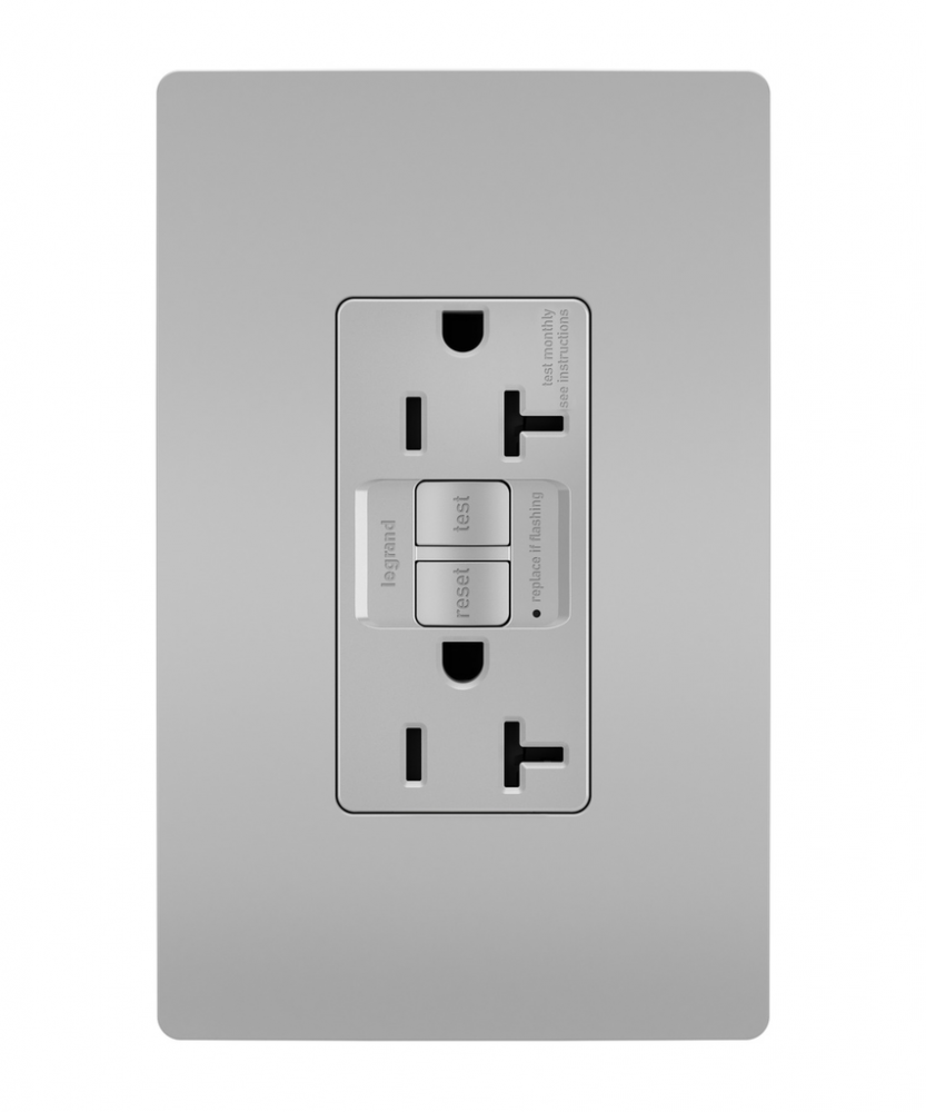 radiant? 20A Duplex Self-Test GFCI Receptacles with SafeLock? Protection, Gray (12 pack)