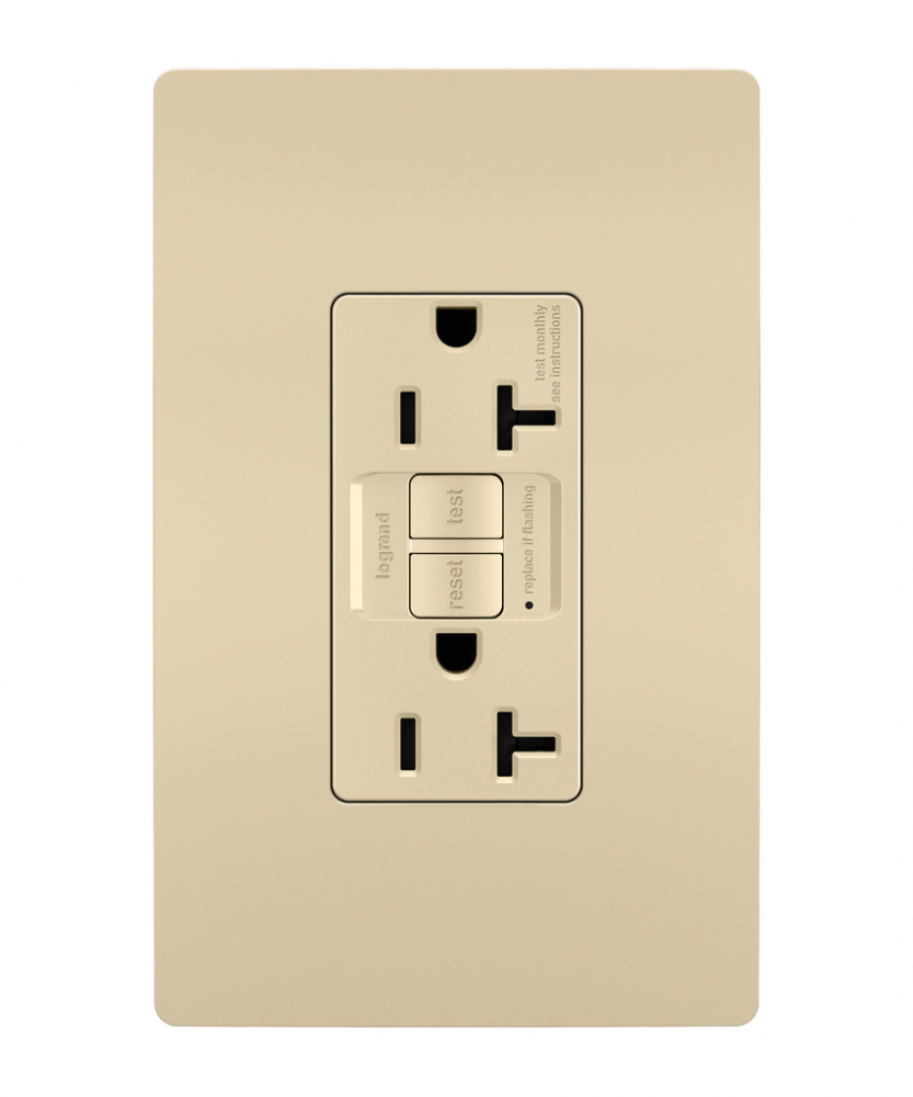 radiant? 20A Duplex Self-Test GFCI Receptacles with SafeLock? Protection, Ivory (12 pack)