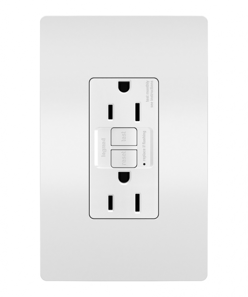 radiant? 15A Duplex Self-Test GFCI Receptacles with SafeLock? Protection, White (12 pack)