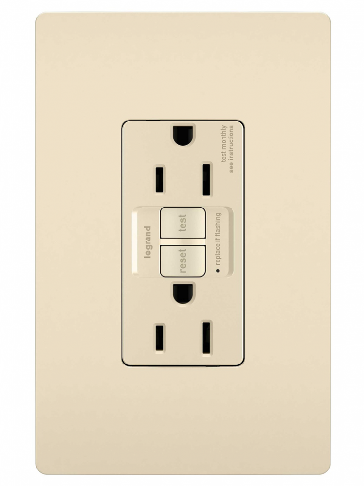 radiant? 15A Duplex Self-Test GFCI Receptacles with SafeLock? Protection, Light Almond (12 pack)