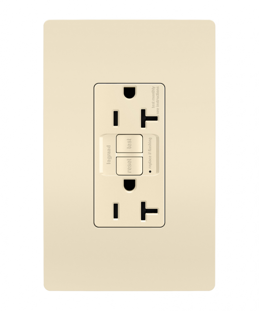 radiant? 20A Duplex Self-Test GFCI Receptacles with SafeLock? Protection, Light Almond (12 pack)