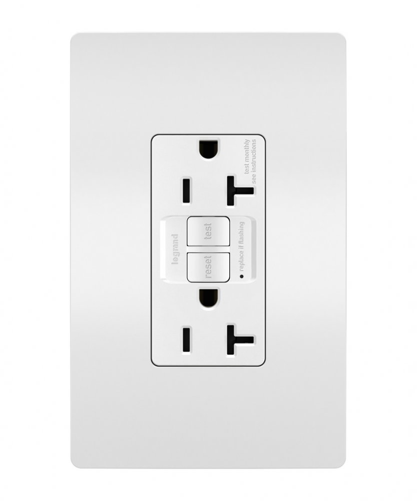 radiant? 20A Duplex Self-Test GFCI Receptacles with SafeLock? Protection, White (12 pack)