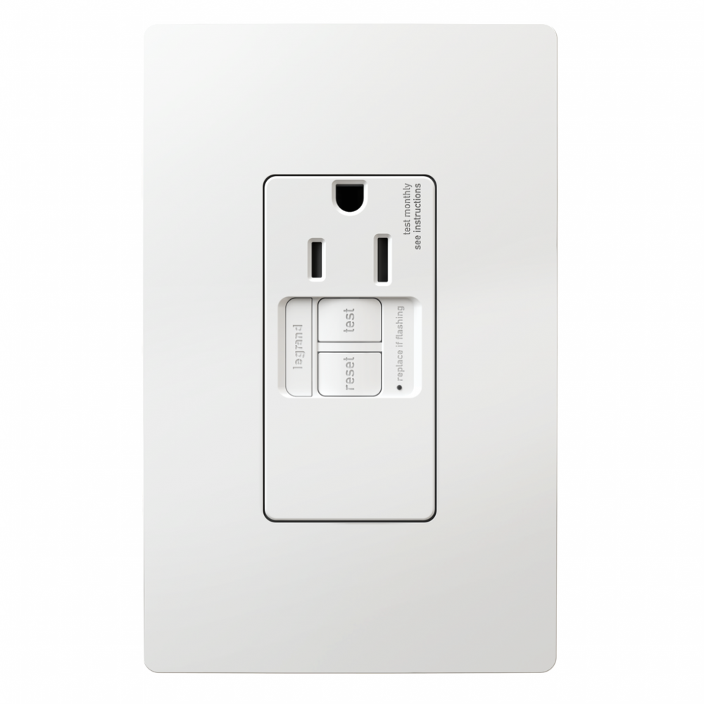 radiant? Tamper-Resistant 15A Simplex Self-Test GFCI Receptacles with SafeLock? Protection, White