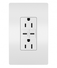 Legrand Radiant R26USBCCWCCV6 - radiant? 15A Tamper-Resistant USB Type C/C Outlet, White (6 pack)