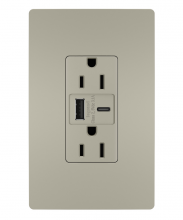 Legrand Radiant R26USBACNICCV4 - radiant® 15A Tamper-Resistant USB Type A/C Outlet, Nickel