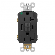 Legrand Radiant 2097HGTRUSBACBK - radiant? Hospital Grade Tamper-Resistant 20A Duplex Self-Test GFCI Receptacles with SafeLock?