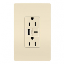 Legrand Radiant R26USBAC6LACCV4 - radiant? 15A Tamper-Resistant Ultra-Fast USB Type A/C Outlet, Light Almond (4 pack)