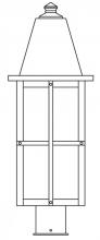 Arroyo Craftsman HP-8LGW-BK - 8" hartford long body post mount