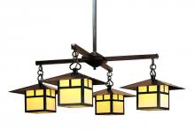 Arroyo Craftsman MCH-12/4TRM-MB - 12" monterey 4 light chandelier with t-bar overlay