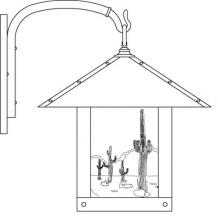 Arroyo Craftsman TRB-16CTGW-BK - 16" timber ridge wall bracket with cactus  filigree