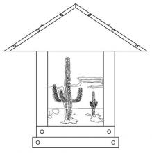 Arroyo Craftsman TRC-16CTGW-BK - 16" timber ridge column mount with cactus  filigree