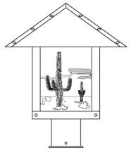 Arroyo Craftsman TRP-12CTGW-AB - 12" timber ridge post mount with cactus  filigree