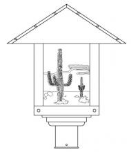 Arroyo Craftsman TRP-16CTGW-BK - 16" timber ridge post mount with cactus  filigree