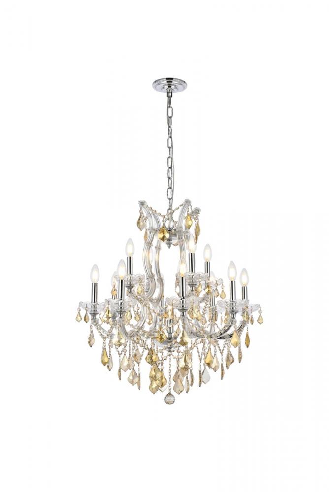 Maria Theresa 19 Light Golden Teak Chandelier Golden Teak (Smoky) Royal Cut Crystal