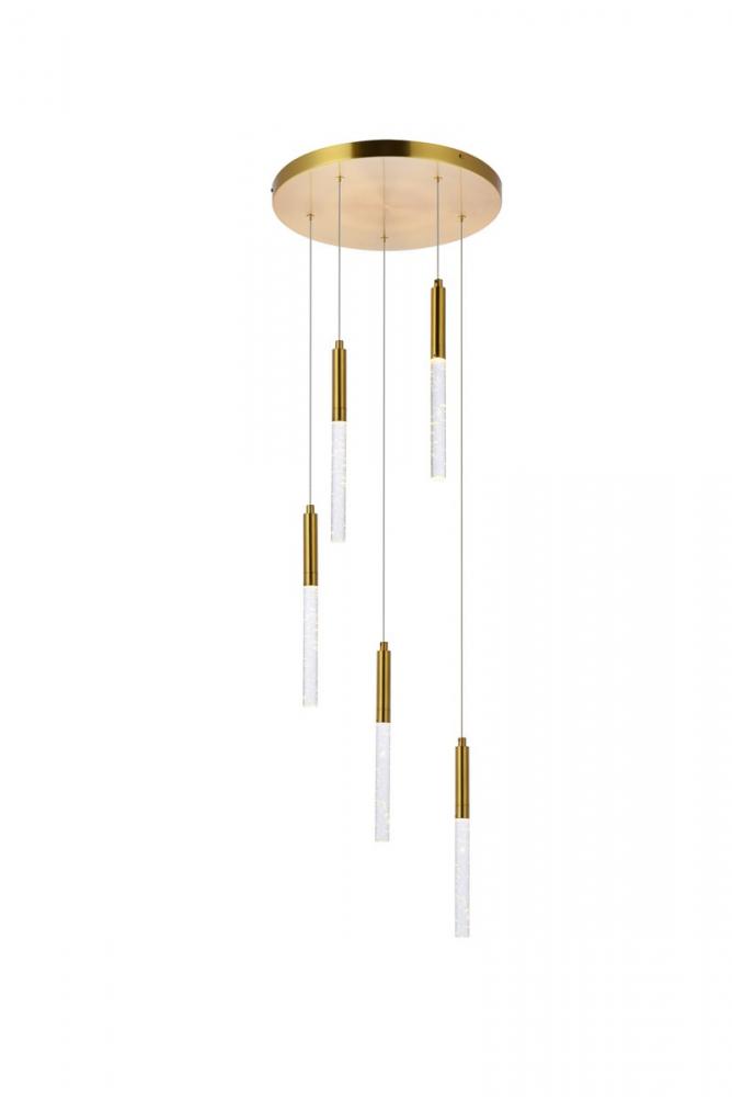 Ruelle 5 Lights Gold Pendant