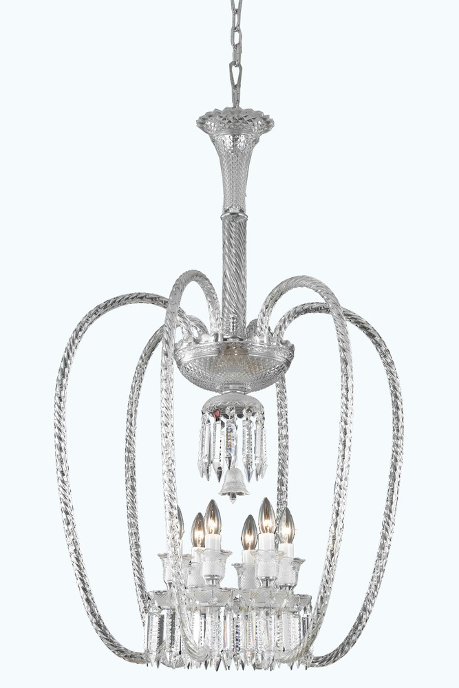 Majestic 6 light Chrome Chandelier Clear Elegant Cut Crystal